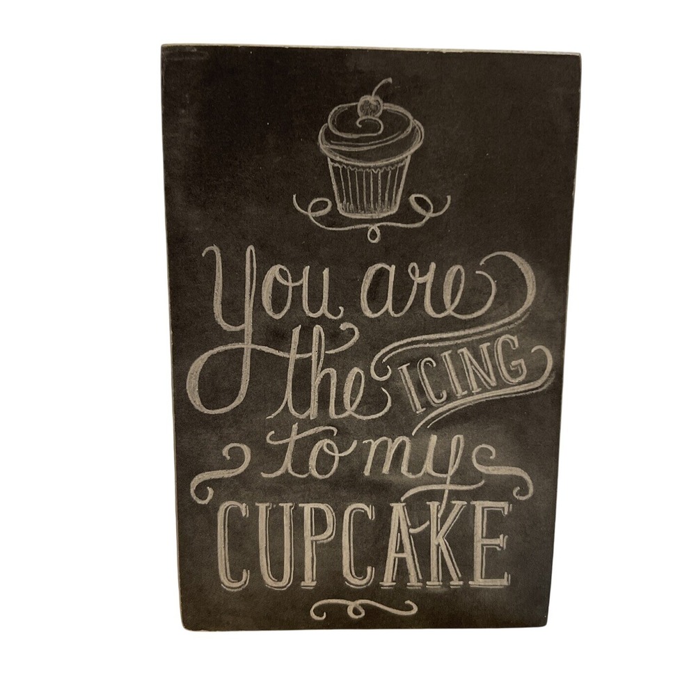 Cupcake Icing Chalkboard Block Sign Home Decor Kitchen Decor Gift